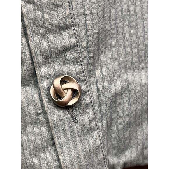 Talbots Blazer Jacket Womens Size 8 Blue striped Four Button Pockets Cotton - Picture 7 of 8